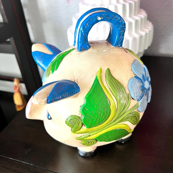 Vintage Colorful Large Piggy Bank - Picture 8 of 8